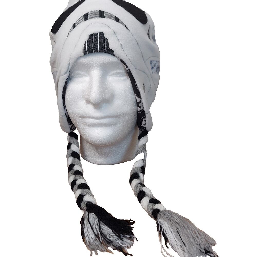 Disney Star Wars Hat Stormtrooper or Darth Vader Laplander Beanie Braids White